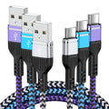 iPhone 16 Pro Max USB to USB C Charger Cable Fast Charging Cord for iPhone 16 Pro/15 Pro Max/Plus3Pack 6FT USB C Phone Charger Braided Cord for Samsung Galaxy S24 FE/Ultra/S23/S22/S21/A16/A35/A55/A15
