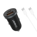 Car Charger 30W USBQC3.0+PD USB C Car Charger Car Phone Charger with 1m Charging Cable Cigarette Lighter USB Charger Compatible with PhonesTablets and Other Devices