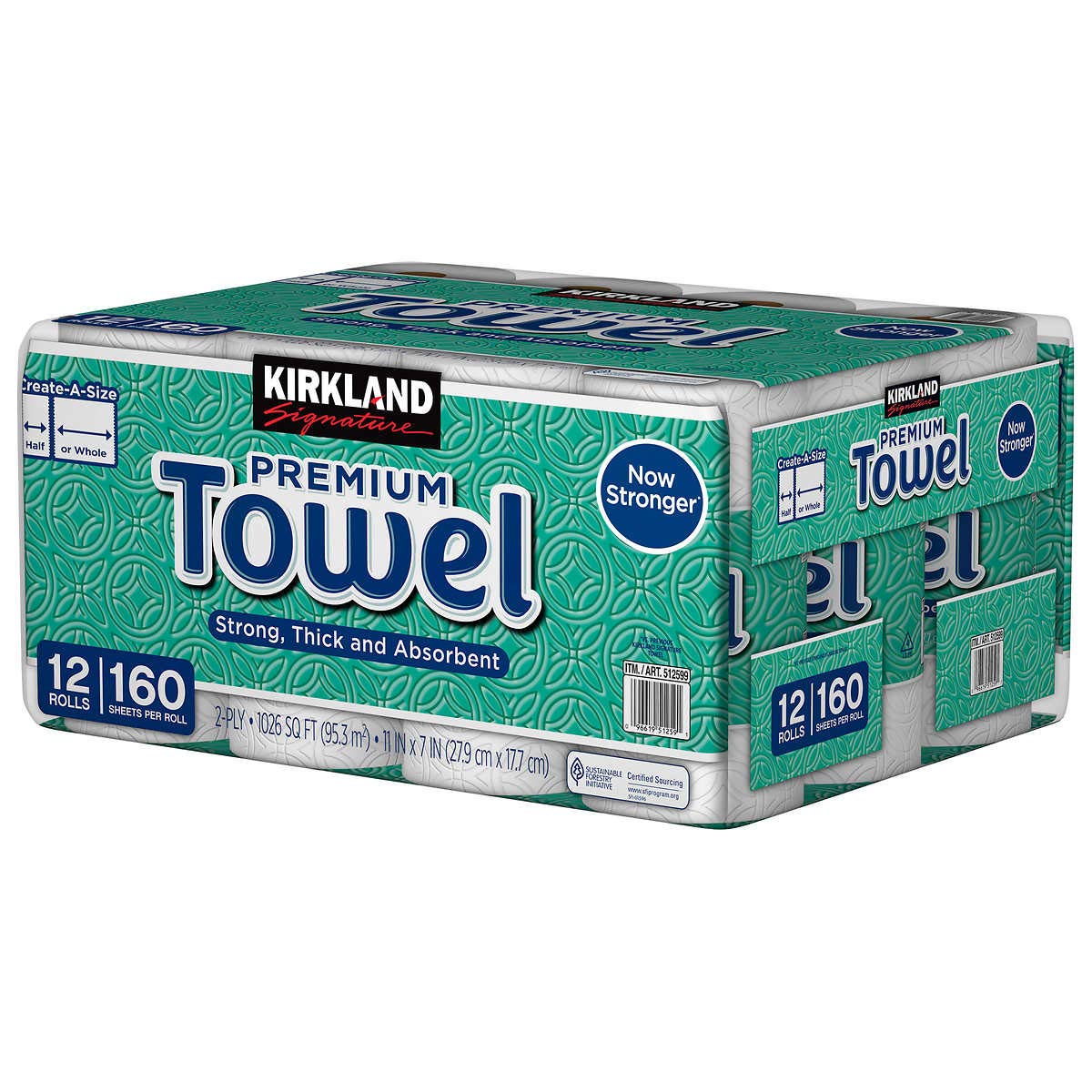 Kirkland Signature Premium Big Roll Paper Towels 12-roll 160 Sheets Per Roll