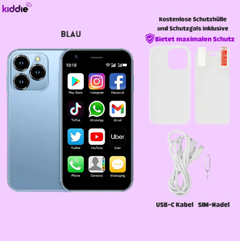 Kiddie Smartphone Mini XS15 – Compact 3" Android Kids Phone, Dual SIM, Wi-Fi