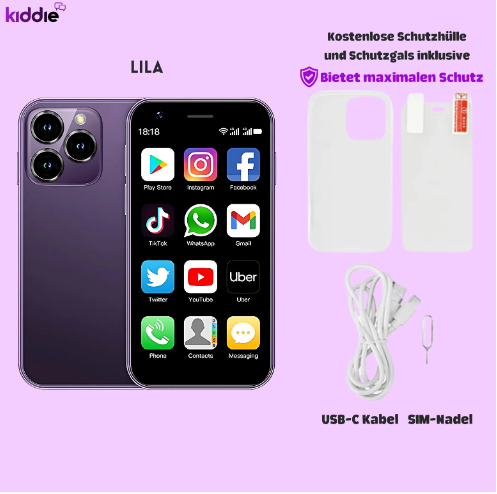 Kiddie Smartphone Mini XS15 – Compact 3" Android Kids Phone, Dual SIM, Wi-Fi