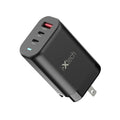 I-XTECH 65W USB C Charger 3 Port USB Wall Charger 65 Watt GaN Fast Charger Type C Foldable Adapter 65W. Compatible for All Phones and Tablets