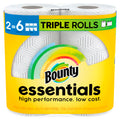 Bounty Essentials Select-A-Size Paper Towels White 2 Triple Rolls = 6 Regular Rolls