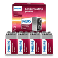 PHILIPS 9 Volt Battery (8-Count) Power Alkaline 9v Batteries for Smoke Detector Long Lasting Power Up to 10 Years in Storage 9v Battery Leak Proof Design All Purpose Rectangle Batteries.