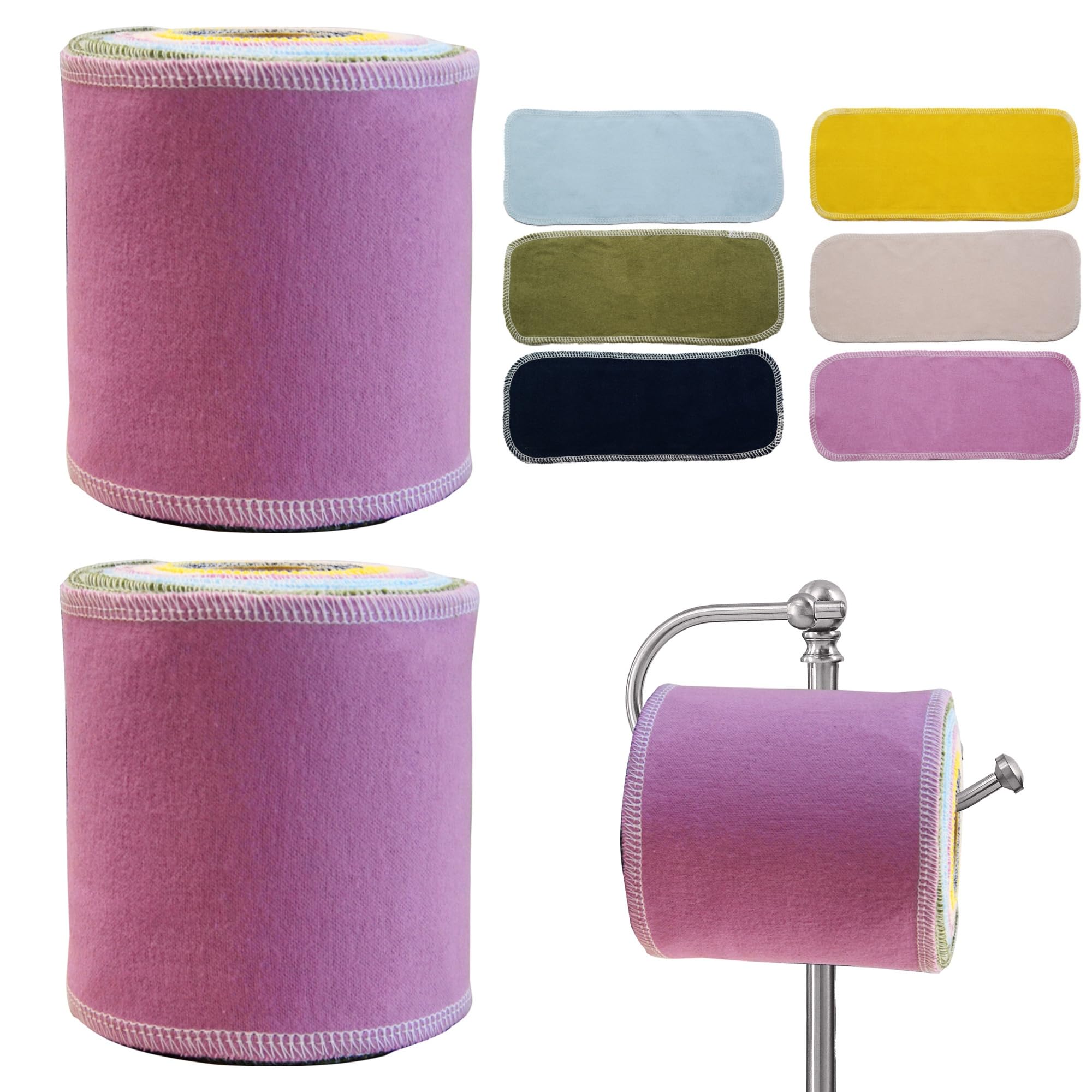 BreodyEco Reusable Toilet Paper Washable Roll - 60 Pcs Absorbent Bidet Cloth Wipes Rerollable Paperless Towels for RV Camper No Waste Toilet Paper Towels