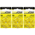 HearClear Size 10 PR230 1.45V Hearing Aid Batteries Yellow Tab (18 Batteries)
