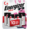 Energizer 30039800039768 Max C Batteries Premium Alkaline C Cell Batteries (4 Battery Count) Silver